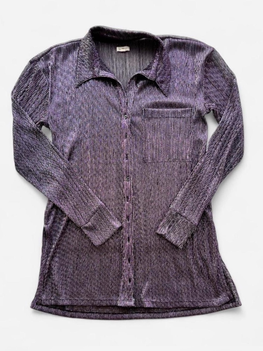 Pilcro Anthropologie Metallic Sheer Button Down Shirt Holiday Shimmer Party